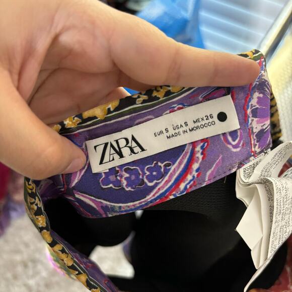 Zara Printed Satin Mini Skirt Size S - Picture 7 of 7